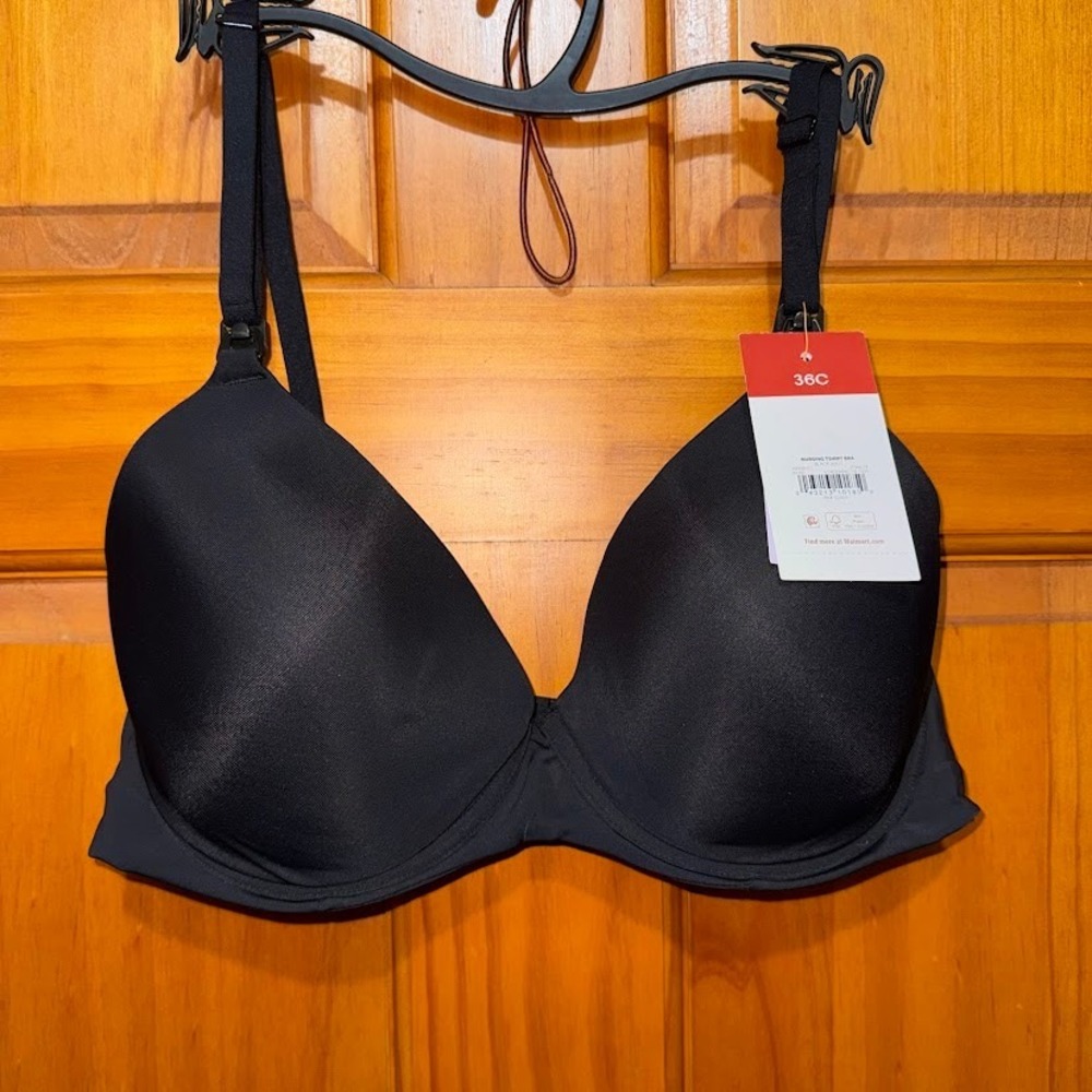 Joyspun Womens Maternity Nursing T-Shirt Bra‎ Flex Cup Black 36C NEW - Picture 7 of 8